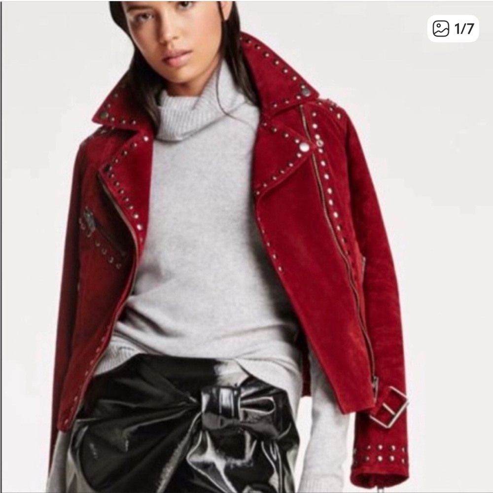 NWOT Blank NYC Suede Studded Moto Jacket